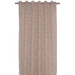 Limmi ett rosa gardinset med vita blommor med multiband från Svanefors, mått 2 x 140 x 270 cm.