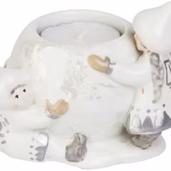 Snövättebarnens ljuslykta från Cult design. Färg: Vit med grå och beige inslag.