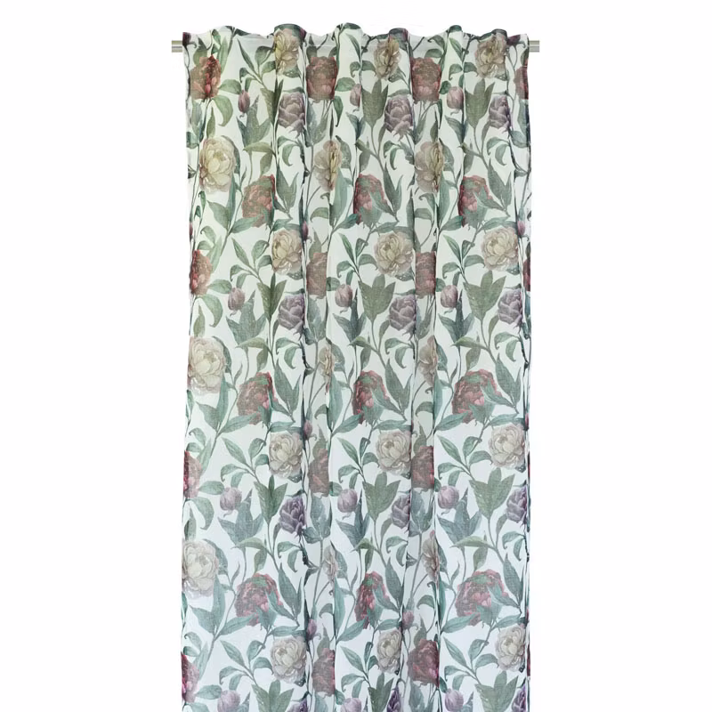 Pioni ett gadinset med multiband. Färg: Vit botten med blommor i sköna färger och gröna blad.