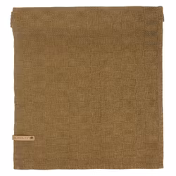 Sense Check en brun löpare med ett dekorativt vävt rutmönster från Boel & Jan, mått 45 x 140 cm.