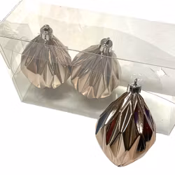 Diamant en julkula, 3 pack. Färg: Champagne.