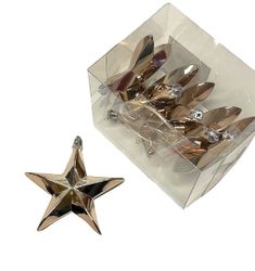 Stjärna en julkula, 5 pack. Färg: Champagne.