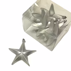 Stjärna en julkula, 5 pack. Färg: Matt silver.