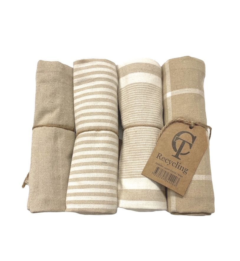 Kökshandduk från Classic textile i återvunna textilier. Färg: Beige.