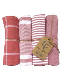 Kökshandduk från Classic textile i återvunna textilier. Färg: Rosa.