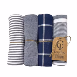 Kökshandduk från Classic textile i återvunna textilier. Färg: Blå och vitrandig.