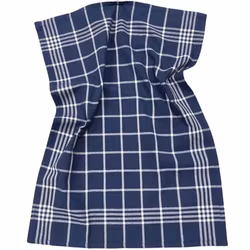 Kökshandduk från Classic textile i återvunna textilier. Färg: Blå och vitrutig.