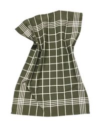 Kökshandduk från Classic textile i återvunna textilier. Färg: Olivgrön och vitrutig.