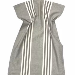 Kökshandduk från Classic textile i återvunna textilier. Färg: Olivgrön och vitrandig.