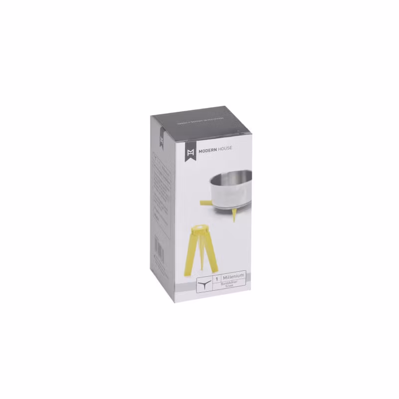 Millenium ett grytunderlägg i gul silikon med magnet som gör att grytunderlägget stannar kvar på grytanfrån Modern house, mått 10,5 cm ihopfällt och 19 cm utfällt.