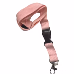 Nyckelband i rosa med karbinhake från Hedlundgruppen.
