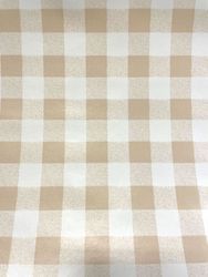 Rutan en vaxduk på metervara från Redlunds. Färg: Beige och vit.