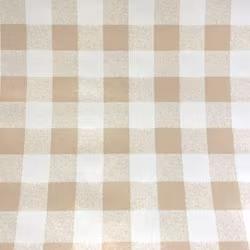 Rutan en vaxduk på metervara från Redlunds. Färg: Beige och vit.