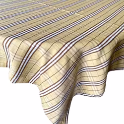 Arendal en duk från Gripsholm. Färg: Gulbeige med bruna och vita rutor.