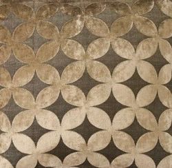 Burnout 2 beige gardintyg/inredningstyg i sammet Jakobsdals textil