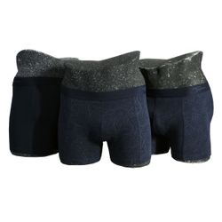 Herrboxer i 3-pack från Topeco. Storlek S. Färg: 2 par blåmelerade och 1 par enfärgade blå.