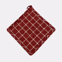Grytlapp från Classic textiles i återvunnet material. Färg: Röd och vitrutig.