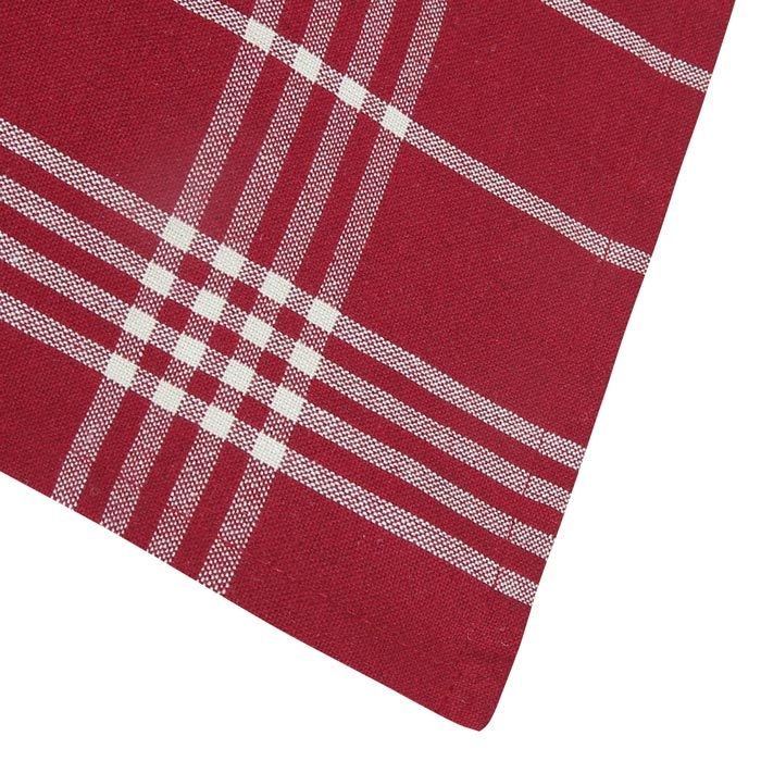 Kökshandduk Classic textile rödvitrutig återvunna textilier 50 x70 cm.