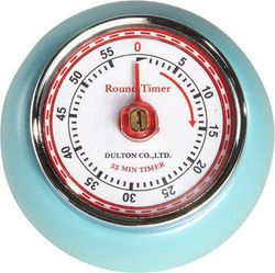 Timer/äggklocka från DULTON CO. LTD med magnet som gör att man enkelt kan sätta den på kylskåpet eller fläkten i turkos.