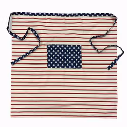 USA ett roligt förkläde i 100% bomull med ficka. Färg: Vit röd och blå.