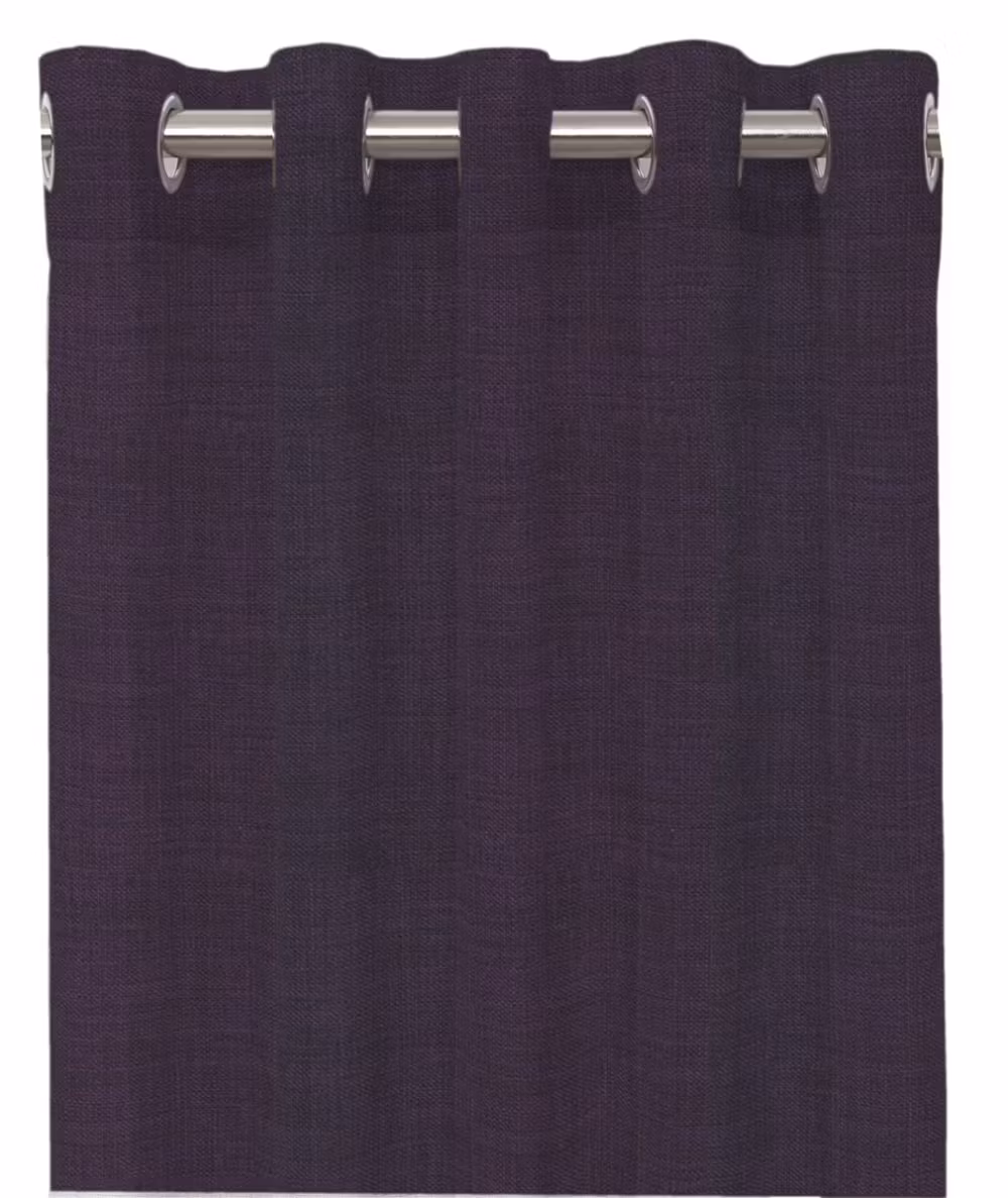 Linoso en auberginefärgad öljettlängd från Redlunds textil, mått 1 x 140 x 240 cm.