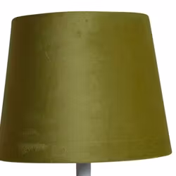 Sam en rund lampskärm i grön sammet med fäste för både E14 och E27 lampor från Stjernsund kollektion.