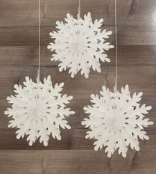 Honeycomb i vitt i 3 pack av silkespapper perfekt att dekorera med vid kalas och jul och andra festliga tillfällen, mått diameter 28 cm.