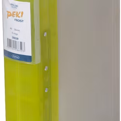 Gaffelpärm PEKI frost en A4 pärm med 4 ringar i limegrönt. 5,6 cm bred rygg från Hedlundgruppen.