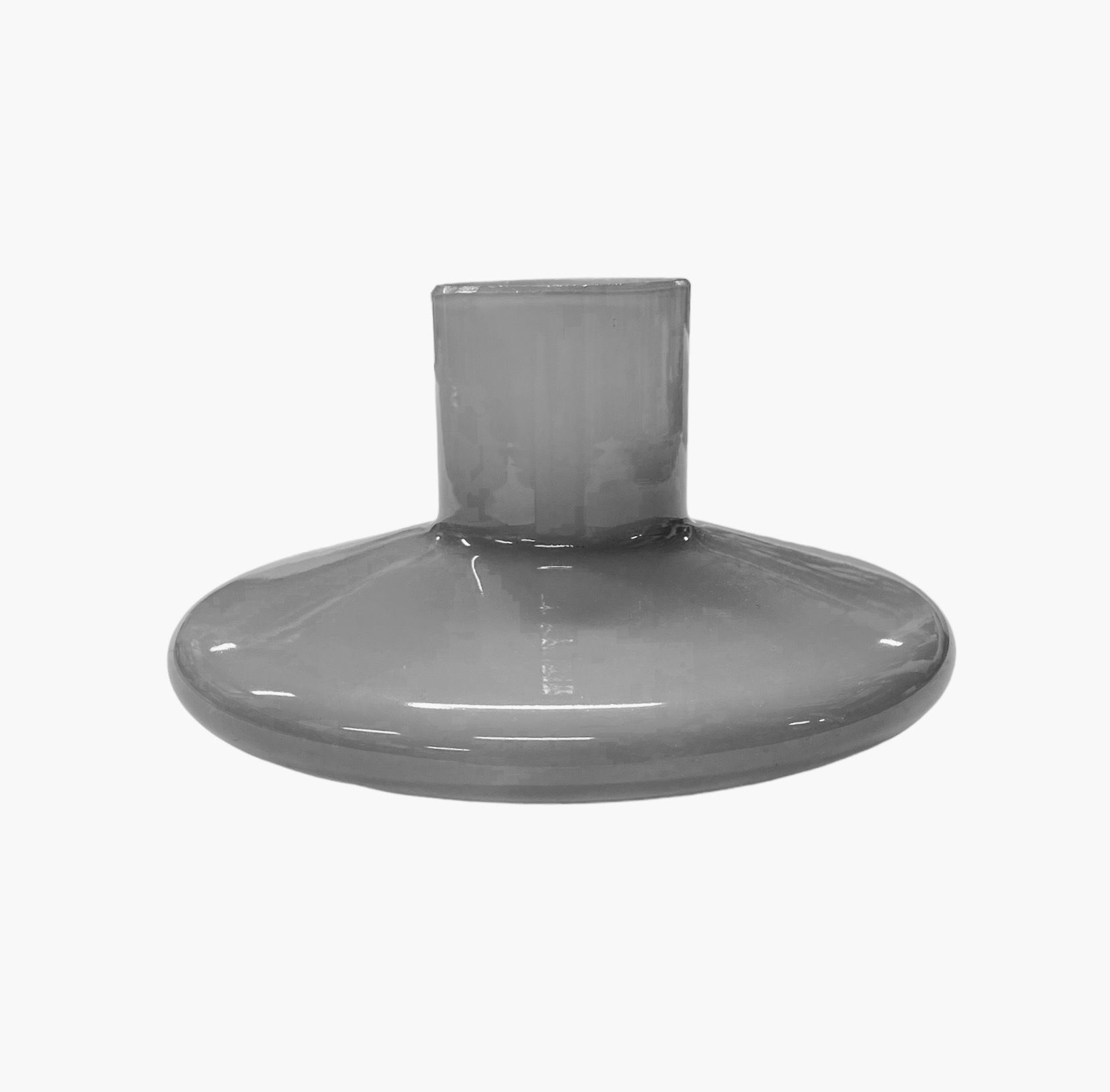 UFO - Grå Glasvas för Hemmet! 12x18cm