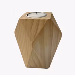 7576 en träfärgad värmeljushållare/ljustake från Svanefors, mått 12 x 8 cm.