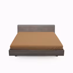 Solid color satin ett brunt dra på lakan i bomullssatin som även går att använda som sängtopp till madrasser, från Indusia design.