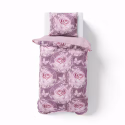 Vintage rose lilac ett påslakanset i lila och rosa i bomull med knäppning i botten.