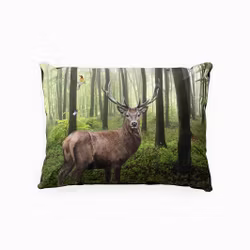 Deer nature ett örngott i mått 50 x 60 cm i bomullsflanell i gröna toner med en vacker naturbild, från Indusia design