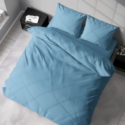 Milano ett ljusblått påslakanset till dubbeltäcke i bomull i storlek 200 x 220 cm med knäppning i botten, från Indusia design