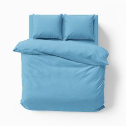 Milano ett ljusblått påslakanset till dubbeltäcke i bomull i storlek 200 x 220 cm med knäppning i botten, från Indusia design