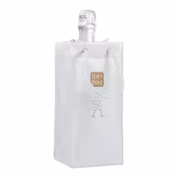 Ice bag i en vit Champagne/dryckeskylare från Ice Bag