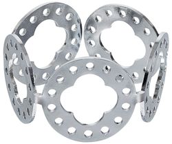Cult design Blomma en silverfärgad servettring i 2 pack av överblivna plåtbitar