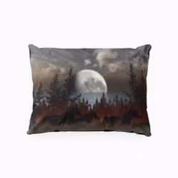 Horses Moonlight ett örngott i bomull i mått 70 x 100 cm med ett hästmönster, från Indusia design