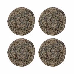 Maize ett set med 4 st naturfärgade glasunderlägg/coasters av majsblast från Nobel house mått 10 cm