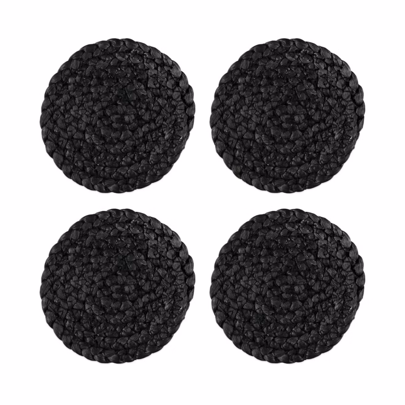 Maize ett set med 4 st svarta glasunderlägg/coasters av majsblast från Nobel house mått 10 cm