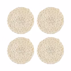 Maize ett set med 4 st glasunderlägg/coasters i off-white av majsblast från Nobel house mått 10 cm