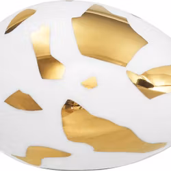 Cult design Goldie ett vitt och guldfärgat påskägg av glaserad lergods