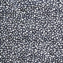 Assar en svart textilvaxduk med ett terazzomönster i vitt och grått på metervara i bredd 138 cm från Redlunds textil