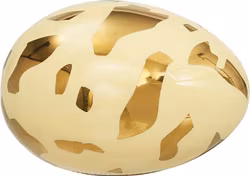 Cult design Goldie ett gult och guldfärgat påskägg av glaserad lergods