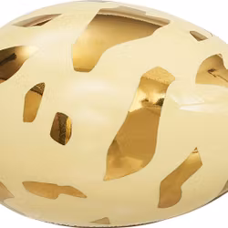 Cult design Goldie ett gult och guldfärgat påskägg av glaserad lergods