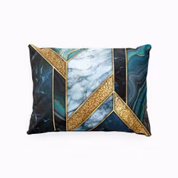 Marble art green ett örngott i bomull i svart, vitt, grönt och guld i mått 50 x 60 cm, från Indusia design