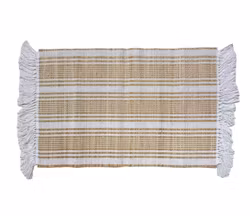 Noble house Straw en randig bordstablett i vass i mått 30 x 45 cm