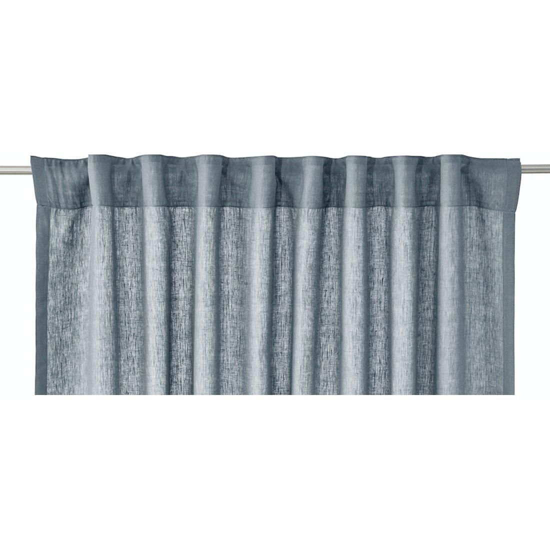 Svanefors Ingrid en färdigsydd gardinkappa i färgen denim i halvlinne mått 1 x 50 x 250 cm
