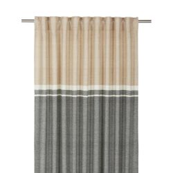 Svanefors Carin ett grått och beige gardinset med multiband mått 2 x 140 x 260 cm
