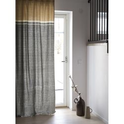 Svanefors Carin ett grått och beige gardinset med multiband mått 2 x 140 x 260 cm